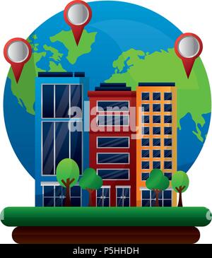 gps navigation world hotel pointers map travel vector illustration ...