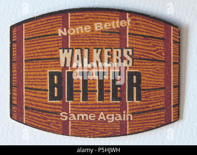 Vintage Pub Beer Mat Advertising Walkers Bitter Stock Photo