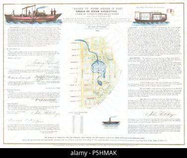 1846 Broadside of the Collect Pond, New York and Steam Boat ( Five Points ) - Geographicus - CollectPond-hutchings-1846. Stock Photo