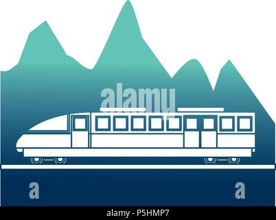 electric fast train with landscape snowly vector illustration design Stock Vector