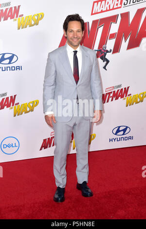 Paul Rudd attending the 'Ant-Man and The Wasp' world premiere at El Capitan Theater on June 25, 2018 in Los Angeles, California. Stock Photo