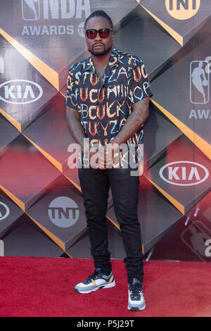 Santa Monica, USA. 25th Jun, 2018. Wale attends 2018 NBA Awards Show from Barker Hanger, Santa Monica, California on June 25, 2018 Credit: Eugene Powers/Alamy Live News Stock Photo