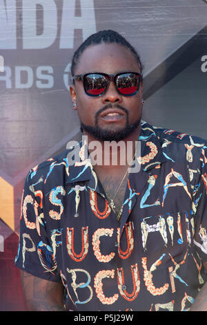 Santa Monica, USA. 25th Jun, 2018. Wale attends 2018 NBA Awards Show from Barker Hanger, Santa Monica, California on June 25, 2018 Credit: Eugene Powers/Alamy Live News Stock Photo