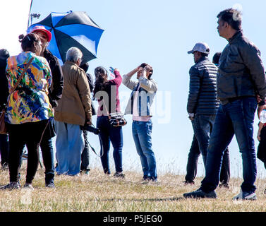 Beachy Head, Eastbourne, East Sussex, UK. 27th June 2018. Isabelle Kaif and Sooraj Pancholi filming on the beautiful south Downs of East Sussex in glorius summer sunshine Credit: Newspics UK South/Alamy Live News Stock Photo