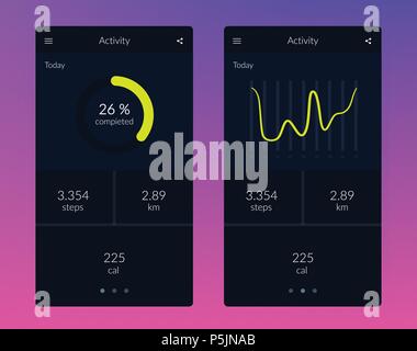 Fitness app. Ui ux design Stock Vector