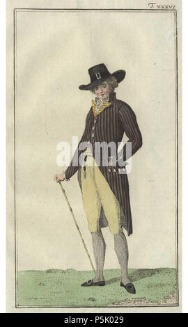 N/A. Deutsch: Englischer Herr von neuester Mode . December 1786. Journal des Luxus und der Moden 26 Frack London 1786