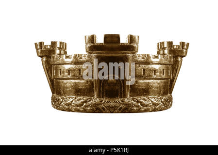 Gold crown isolated on white. Stock Photo