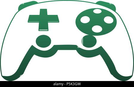 Console gamepad isolated green lines Stock Vector