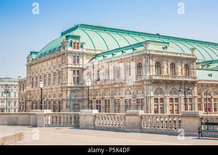 Beautiful view of Wiener Staatsoper (Vienna State Opera) in Vienna, Austria Stock Photo