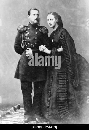 N/A. English: Grand Duchess Alexandra Iosifovna and husband Grand Duke Konstantin Nikolayevich of Russia . Early to mid 1860s. Unknown - photo dates to mid 1860s 82 Alexandra Iosifovna and husband Konstantin Nikolayevich