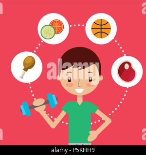 boy and girl healthy good habits Stock Vector