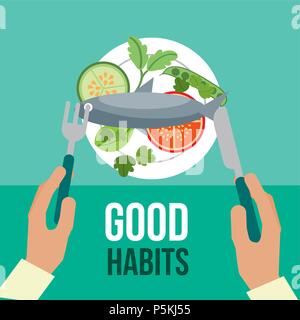boy and girl healthy good habits Stock Vector
