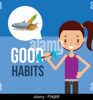 boy and girl healthy good habits Stock Vector