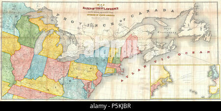 1853 Andrews Map of the Great Lakes and St. Lawrence Basin - Geographicus - StLawrence-andrews-1853. Stock Photo