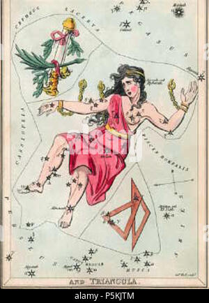 N/A. English: Andromeda as depicted in Urania's Mirror, a set of constellation cards published in London c. 1825. Template:Portal:Star/Selected picture/template . 18 May 2009 (original upload date). The original uploader was Urania's Muse at English . 100 Andromedaurania Stock Photo