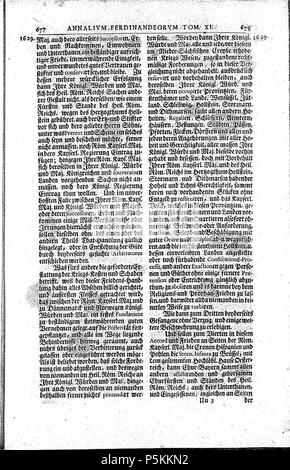 N/A. Friede von Lübeck aus Annales Ferdinandei, Bd 11, Spalte 677 . 1726. Khevenhüller, Franz Christoph 105 Annales Ferdinandei Bd 11 Sp 677 Stock Photo