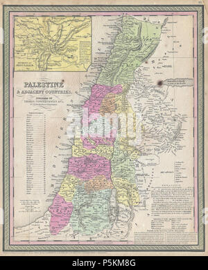 1853 Mitchell Map of Palestine, Israel and the Holy Land - Geographicus - Palestine-mitchell-1850. Stock Photo