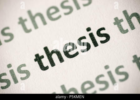 word thesis  printed on white paper macro Stock Photo