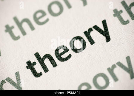 word theory printed on white paper macro Stock Photo