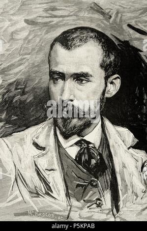 Jose Benlliure Gil (1855-1937). Spanish painter. Engraving. Stock Photo