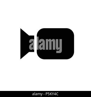 Video camera icon for use in small sizes; flat vector graphic on isolated background. Variant No. 1 Stock Vector