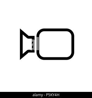 Video camera icon for use in small sizes; flat vector graphic on isolated background. Variant No. 2 Stock Vector