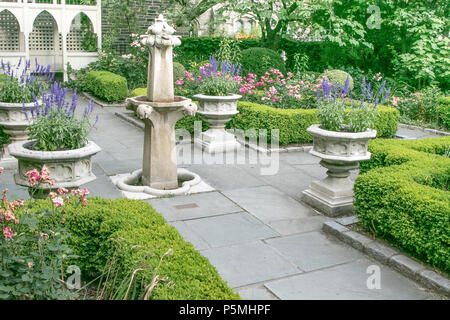 View of the Biblical Garden of the Cathedral Church of Saint John the Divine. Stock Photo