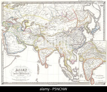 1855 Spruner Map of Asia 200 B.C.E ( Han China, Seleucid Empire ) - Geographicus - AsiaChristus-spruner-1855. Stock Photo