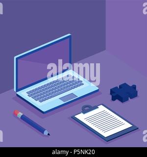 digital technology isometrics icons Stock Vector
