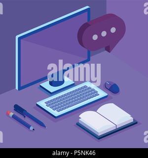digital technology isometrics icons Stock Vector