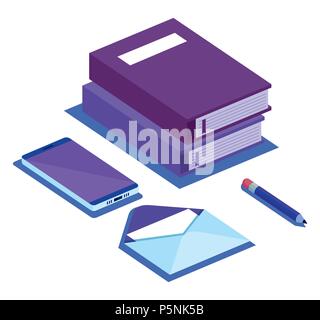 digital technology isometrics icons Stock Vector