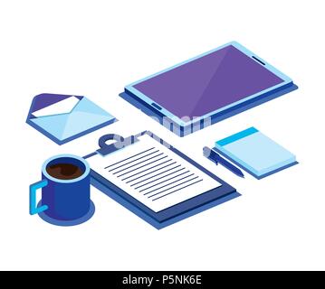 digital technology isometrics icons Stock Vector