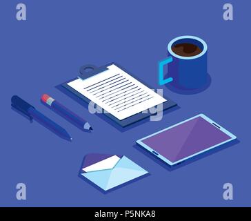 digital technology isometrics icons Stock Vector