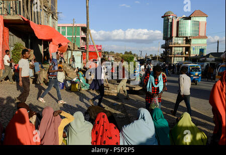 Women selling khat in the market near harar, Harari region ...