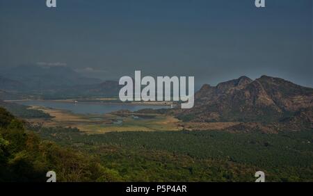 Exciting view of Palar dam near Palani hills, Tamil nadu. Stock Photo