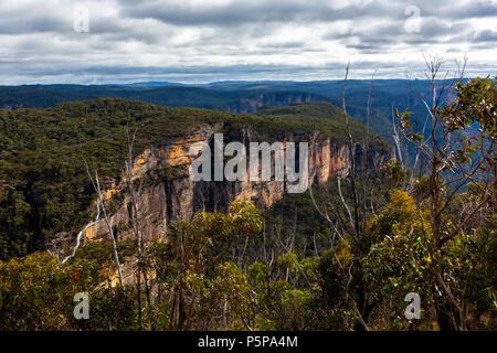 The iconic Baltzer lookout and Hanging Rock in Blackheath New South Wales Australia on 13th June 2018 Stock Photo