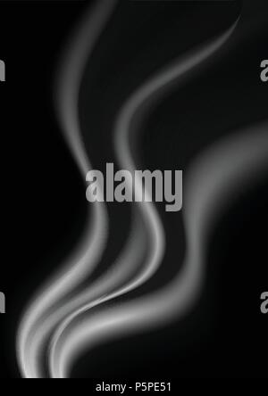 Dark abstract monochrome smoke waves background. Vector graphic design Stock Vector