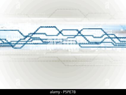 Abstract technology dotted line circuit board background. Vector design illustration Stock Vector