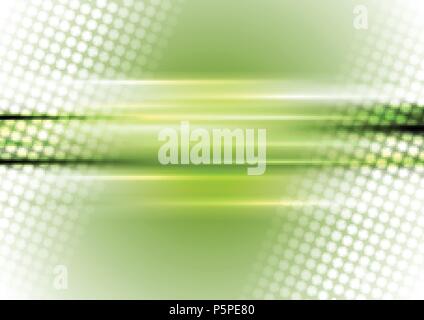 Green white abstract shiny halftone and stripes vector background Stock Vector