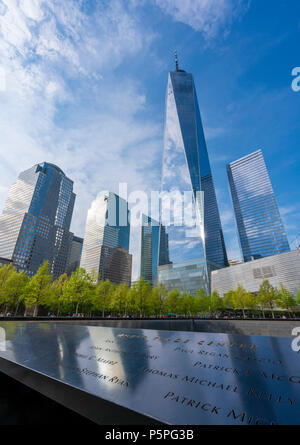 One World Trade Center and the 911 Memorial Stock Photo