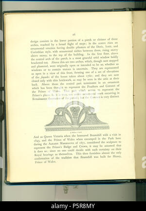 N/A. Drawing of ornament over principal entrance, w:Bramshill House . 1883. Sir William H. Cope (Life time: 1811-1892) 229 Bramshill House, ornament over principal entrance Stock Photo