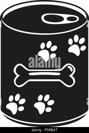 Black and white canned pet food silhouette Stock Vector