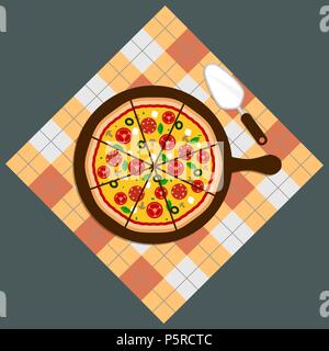 Pizza. Pizza delivery.Pizza on chalkboard background. Pizza bar. Pizza menu eps10 Stock Vector