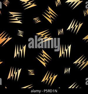 Golden Seamless pattern on black background. eps 10 Stock Vector