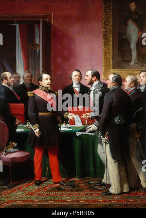 Adolphe Yvon (1817-1893). 'NapolÈon III remettant au baron Haussmann le dÈcret d'annexion des communes limitrophes (16 fÈvrier 1859)'. Huile sur toile, 1865. Paris, musÈe Carnavalet. 62 Adolphe Yvon - Haussmann présente à l'Empereur le plan d'annexion des Communes Stock Photo