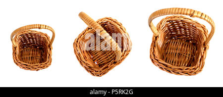 close up shot of empty baskets on white background Stock Photo
