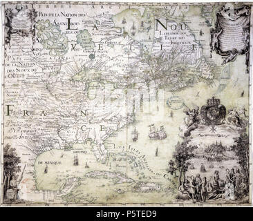 N/A. Français : Carte de la Nouvelle France où est compris la Nouvelle Angleterre, Nouvelle Yorc, Nouvelle Albanie, Nouvelle Suède, la Pensilvanie, la Virginie, la Floride . between 1702 and 1711. Jean-Baptiste Franquelin 278 Carte de la Nouvelle France ou est compris la Nouvelle Angleterre, Nouvelle Yorc, Nouvelle Albanie, Nouvelle Suede, la Pensilvanie, la Virginie, la Floride Stock Photo