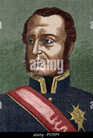 Joaquin Blake Joyes (1759-1827). Spanish military. Chairman of the Council of Regency of Spain and the Indies (1810-1811) and Chief of Staff. Colored engraving. Stock Photo