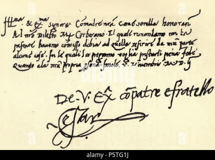Cesare Borgia, handwritten letter 2 Stock Photo - Alamy