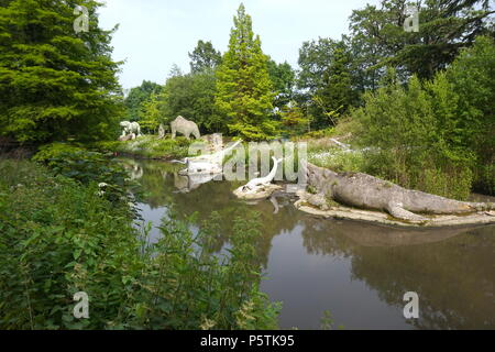 Dinosaur Park at Crystal Palace, London, United Kingdom Stock Photo